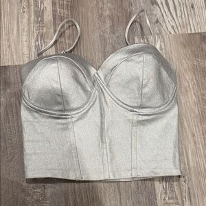 Silver Shimmer Bustier Crop Top